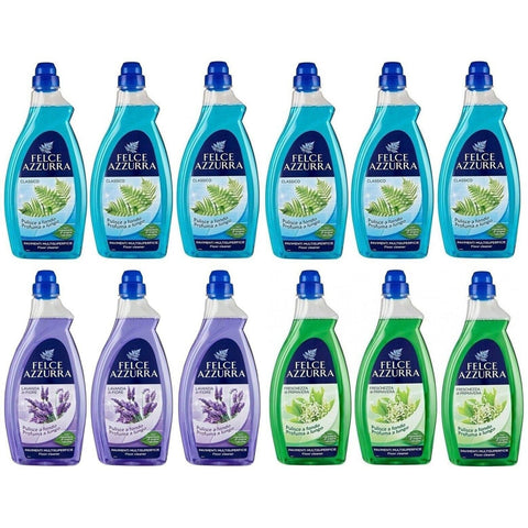 Felce Azzurra 12er Pack Testpaket Paglieri Felce Azzurra Pavimenti Classico Freschezza Lavanda Bodenreiniger für mehrere 1Lt italienisch Original