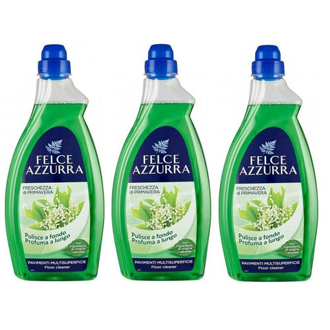 Felce Azzurra 3er Pack Paglieri Pavimenti Freschezza di Primavera, Bodenreiniger für mehrere Oberflächen 1x1l Original italienisch Haushalt