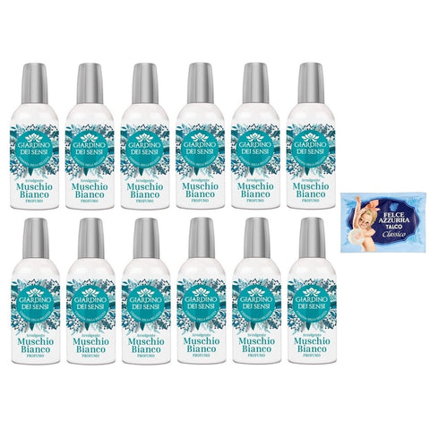 Felce Azzurra Pack Giardino dei Sensi Profumo Muschio Bianco,Parfum für Damen Weißer Moschus 100 ml + 1er Pack Kostenlos Felce Azzurra Talkumpuder, 100 g Beutel italienisch Original
