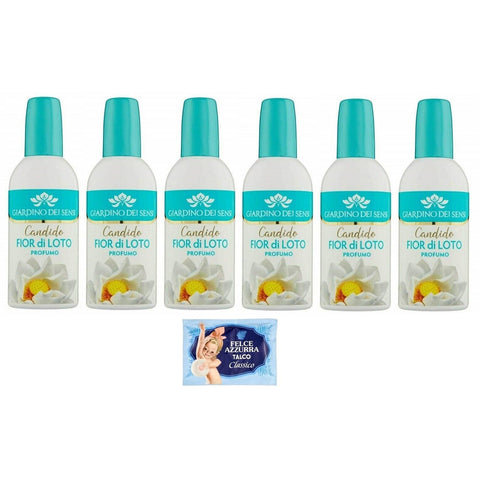 Felce Azzurra Pack Giardino dei Sensi Profumo Fior di Loto,Parfum für Damen Lotus Blume 100 ml + 1er Pack Kostenlos Felce Azzurra Talkumpuder, 100 g Beutel italienisch Original