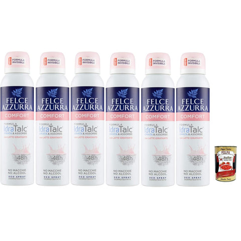 Felce azzurra Deo Felce azzurra Deodorante Spray Comfort con Latte Idratante deo spray mit feuchtigkeitsspendender Milch 48 Stunden 6x 150 ml italienisch Original 8001280031229
