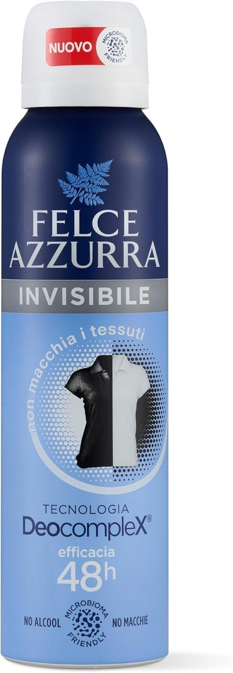 Felce azzurra Deo Felce Azzurra Invisible Deo Spray 48h – Anti-Flecken Deodorant ohne Alkohol, Microbiom-freundlich, Deocomplex Technologie, 12×150 ml 8001280031236