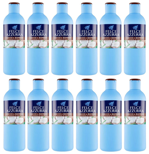 Felce Azzurra Duschgel 12er-Pack Paglieri Felce Azzurra Bagnodoccia Cocco e Bamboo,Kokosnuss und Bambus-Körperwäsche,Duschgel 650ml 8001280068096