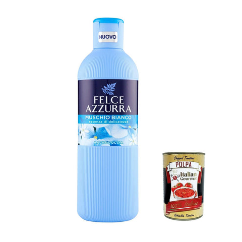 Felce Azzurra Bagnodoccia Muschio Bianco Körperwäsche Moschus weiß mit 650 ml Duschgel italienisch Original
