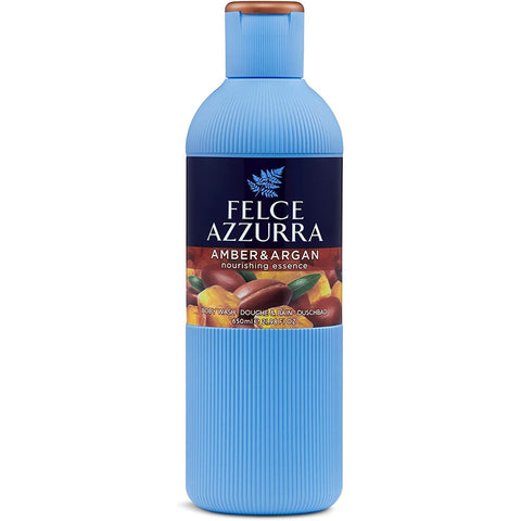 Felce azzurra Paglieri Felce Azzurra Bernstein & Argan Duschgel unverwechselbares Parfüm spendet der Haut Feuchtigkeit 12x 650 ml italienisch Original