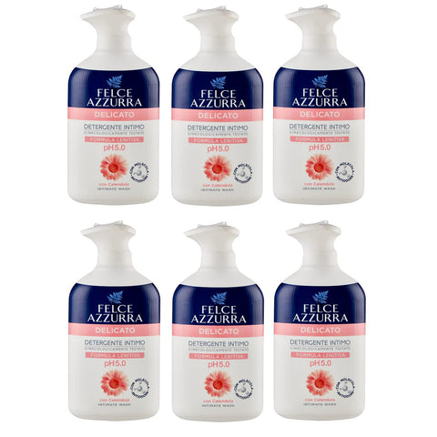 Felce Azzurra Paglieri Felce Azzurra Detergente Intimo Delicato Sanfter Intimreiniger Intimseife mit Ringelblume pH 5.0 Gynäkologisch Getestet 250 ml 6x