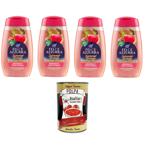 Felce Azzurra Duschgel Felce Azzurra Doccia Summer Bronze Anguria e Fico D'India Dusche Sommer Bronze Wassermelone und Kaktusfeige 4x250 ml italienisch Original 8032804040014