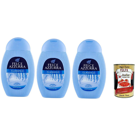 Felce azzurra docciagel classico, Shower gel. Duschbad Energetisierendes Duschgel und Shampoo mit erfrischendem 3x250ml Original italienisch Pflege