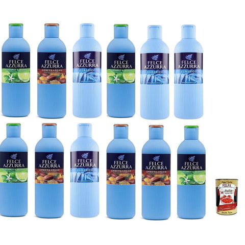 Felce Azzurra Duschgel Felce Azzurra Testpaket Paglieri 12x Duschgel unverwechselbares Parfüm spendet der Haut Feuchtigkeit 650 ml italienisch Original 8001280068034