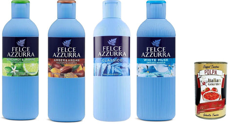 Felce azzurra Duschgel Paglieri Felce Azzurra 4 x Duschgel, unverwechselbares Parfüm, spendet der Haut Feuchtigkeit, 650 ml + italienisches Gourmet-Fruchtfleisch, 400 g 8001280068058