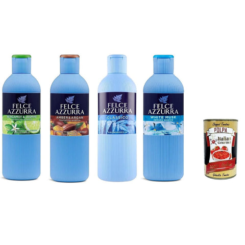 Felce Azzurra Duschgel Paglieri Felce Azzurra 4x Duschgel, unverwechselbares Parfüm, spendet der Haut Feuchtigkeit, 650 ml + italienisches Gourmet-Fruchtfleisch, 400 g Original 8001280068058