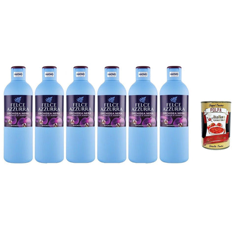 Felce Azzurra Paglieri Bagnodoccia Orchidea Nera, Schwarze Orchideen Körperwäsche, Duschgel 6x 650 ml italienisch Original