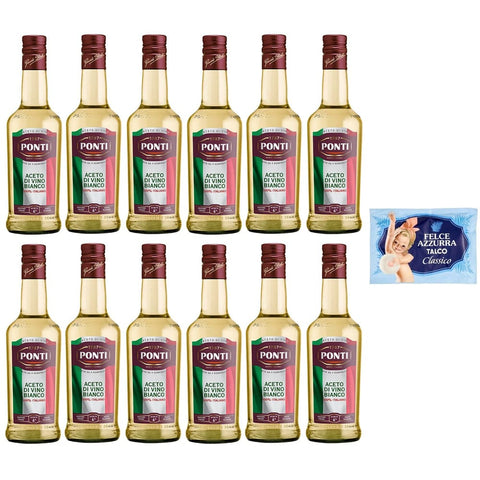 Felce Azzurra Essig Felce Azzurra 12er-Pack Ponti Weißweinessig Aceto di Vino Bianco Italiano 100% Italienischer Essig Glasflasche 1er-Pack Kostenlos Felce Azzurra Talkumpuder 8001280026102