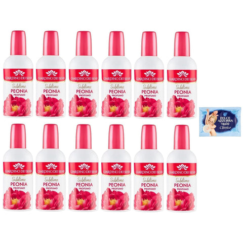 Felce Azzurra Pack Giardino dei Sensi Profumo Sublime Peonia,Parfum für Damen Erhabene Pfingstrose 100 ml + 1er Pack Kostenlos Felce Azzurra Talkumpuder, 100 g Beutel italienisch Original