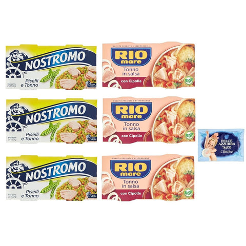 Felce Azzurra 6er Pack Testpaket Rio Mare Thunfisch und Zwiebeln 1 Stk Original italienisch Feinkost