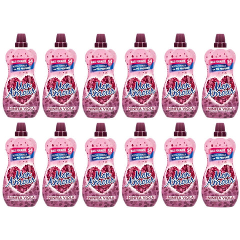 Felce Azzurra Pack Mon Amour Konzentrierter Weichspüler,Ammorbidente Concentrato Ninfea Viola,54 Wäschen,1350 ml italienisch Original