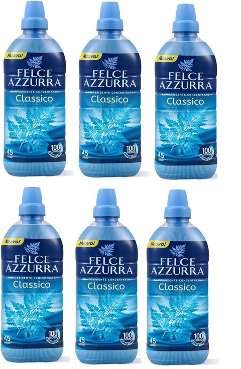 Felce Azzurra Flüssiger Weichspüler 6x PAGLIERI Felce Azzurra Weichspüler Konzentrat Duftende Classico 600ml 8001280030857