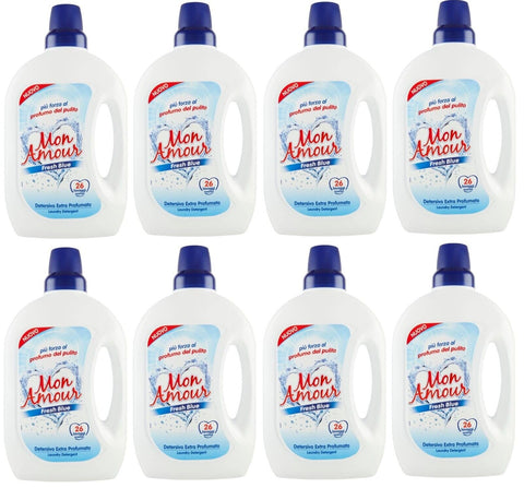 Felce azzurra 8er - Pack Felce azzurra Mon Amour Fresh Blue Detersivo, Flüssigwaschmittel 26 Wäschen 1 560L Original italienisch