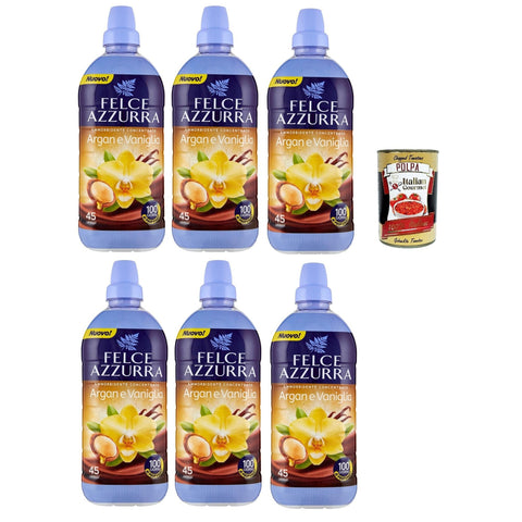 Felce azzurra Ammorbidente Concentrato Argan e Vaniglia, Konzentrierter Weichspüler aus Argan und Vanille 6x900ml Original italienisch Haushalt