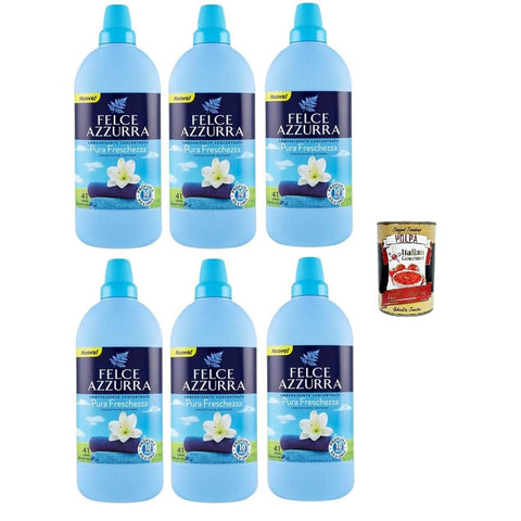 Felce Azzurra Flüssiger Weichspüler Felce Azzurra Ammorbidente Concentrato Pura Freschezza Konzentrierter Weichspüler Langanhaltende Frische für Ihre Wäsche – 41 Wäschen – 6x 900 ml italienisch Original