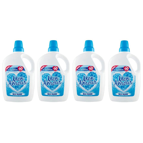 Felce Azzurra Flüssiger Weichspüler Felce Azzurra Weichspüler Mon Amour Meeresblau unverwechselbarer Duft, weiche Kleidung 60 Waschgänge 3 l italienisch Original 8001280070709