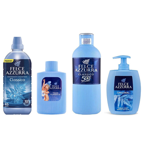 Felce Azzurra PAGLIERI Weichspüler Badezimmer Set Duftende Classico 4pz Flüssiger Weichspüler italienisch Original