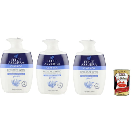 Felce Azzurra Intimpflege Felce Azzurra Klassisches intimes Waschmittel für die tägliche intime Hygiene mit pH Wert von 4,5, empfindliche Anti Odor Intimen Seife, 3x 250 ml italienisch Original 8032804040014