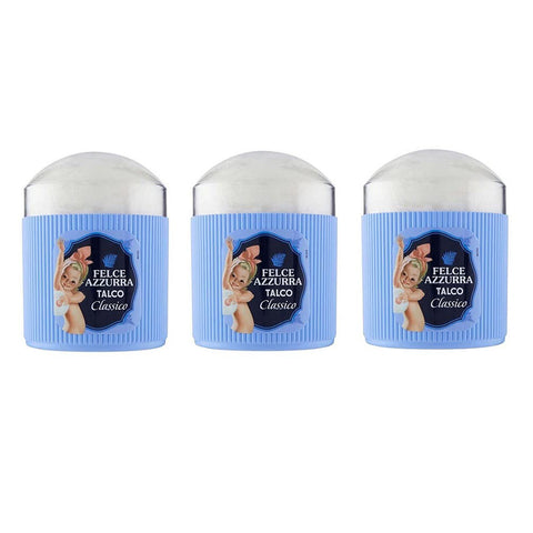 Felce Azzurra Paglieri Felce Azzurra Talco Classico con Piumino Körperpuder Klassisch Talkum mit Schwämmchen 250 g 3x italienisch Original