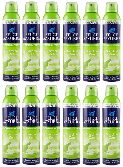 Felce Azzurra Spray 12er-Pack Felce Azzurra Giardino Zen Deodorante Ambienti,Lufterfrischer-Spray Raumsprays 250ml 8001280032189