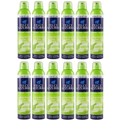 Felce Azzurra 12er Pack Giardino Zen Deodorante Ambienti, Lufterfrischer Spray Raumsprays 1x250ml Original italienisch Pflege