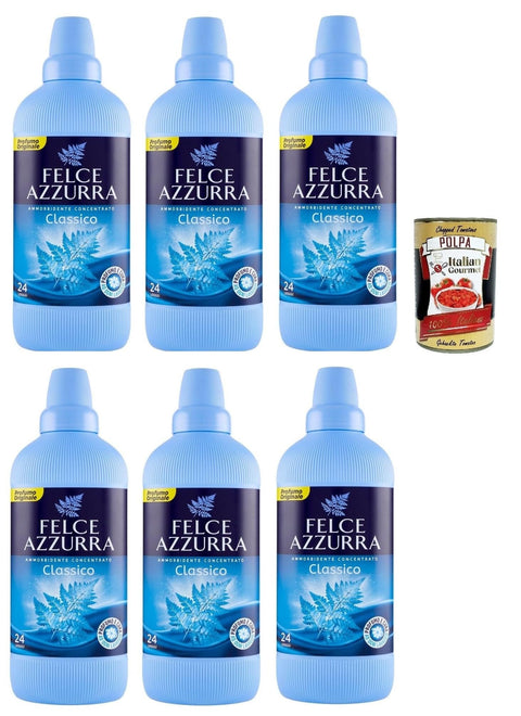 Felce azzurra Weichspüler Felce Azzurra Weichspülerkonzentrat Duftende Classico, sinnlicher Duft 24 Waschgänge 6x 900ml + Italian Gourmet polpa 400g 8001280034107