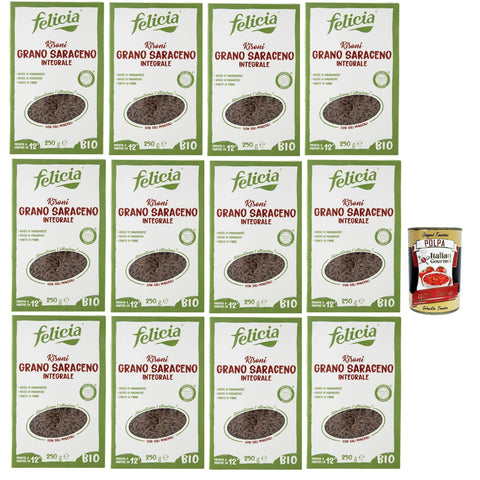 Felicia Pasta Risoni di Grano Saraceno Integrale, Vollkornnudel 12x250g Original italienisch
