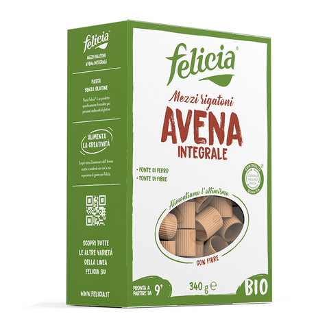 Felicia pasta 3x Felicia Mezzi Rigatoni con Avena Integrale BIO-Nudeln mit Vollkorn-Hafermehl 250g 8032804430976