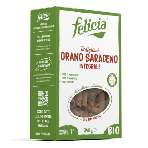 Felicia pasta 3x Felicia Tortiglioni di Grano saraceno Integrale BIO-Vollkorn-Buchweizennudeln 250gr 8032804433069
