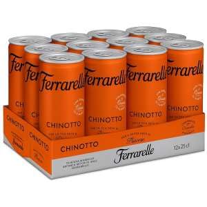 Ferrarelle Gassosa Cola & Limonade Ferrarelle Chinotto, Italienisches Erfrischungsgetränk mit Chinotto-Infusion, Sprudelwasser,12x 250ml