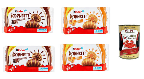 Ferrero Kinder Kornetti Testpaket Cioccolato Pesca und albicocca Cornetti Mit Schokolade Gefüllte Croissants 4x252g Original italienisch Gebäck