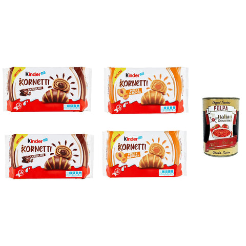 Ferrero Kinder Kornetti Testpaket Cioccolato Pesca und albicocca Cornetti Mit Schokolade Gefüllte Croissants 4x252g Original italienisch Gebäck