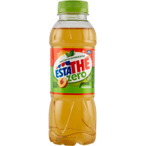 Ferrero Estathe Pesca Zero Eistee Pfirsich - Tee - Aufguss Erfrischendes Getränk ohne Zucker 40 cl mit Stevia-Extrakt 12x Original italienisch