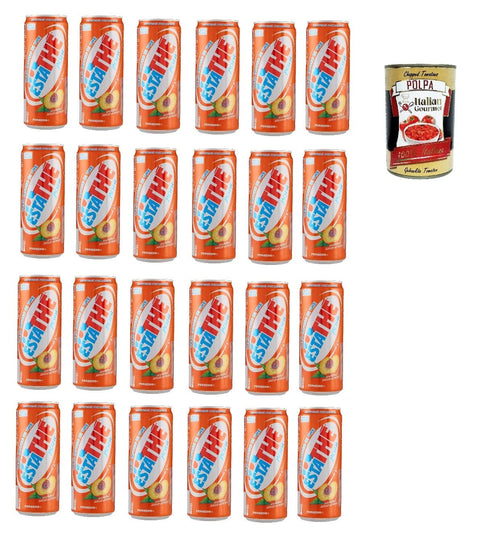 Ferrero Eistee Pfirsch The' Pesca Dose ESTATHE tea the erfrischend 330 ml 24x italienisch Original Pastasauce + gratis polpa 400 g