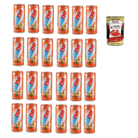 Ferrero Eistee Pfirsch The' Pesca Dose ESTATHE tea the erfrischend 330 ml 24x italienisch Original Pastasauce + kostenlos polpa 400 g