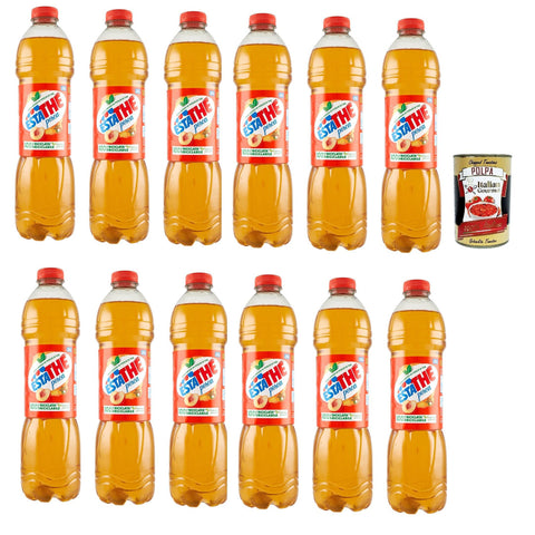 Ferrero ESTATHE Eistee Pfirsich The' Pesca Einweg PET-Flasche 12x1 Tea The Erfrischungsgetränk peach iced tea 5 l italienisch Original Pastasauce + kostenlos polpa