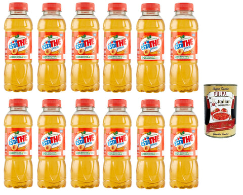 Estathe Eistee Pfirsich The' Pesca Einweg PET Flasche Tea The Erfrischungsgetränk, peach iced tea 12x400ml Original italienisch
