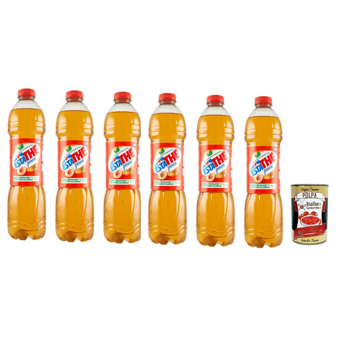 Ferrero ESTATHE Eistee Pfirsich The' Pesca Einweg PET Flasche 6x 1,5 l Tea The Erfrischungsgetränk, peach iced tea italienisch Original