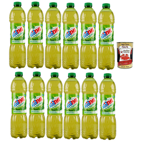 Ferrero Estathe Eistee The' Verde grüner Tee erfrischend PET mit Tee Aufguss in natürlichem Mineralwasser green iced tea 12x1500 ml italienisch Original