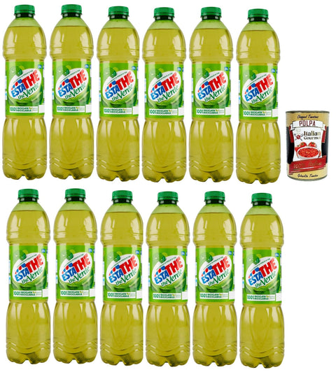 Ferrero Estathe Eistee The' Verde grüner Tee erfrischend PET mit Tee Aufguss in natürlichem Mineralwasser green iced tea 12x1500 ml italienisch Original