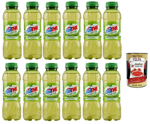 Ferrero Estathe Eistee The' Verde grüner Tee erfrischend PET 12x 400 ml mit Tee Aufguss in natürlichem Mineralwasser, green iced tea italienisch Original
