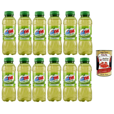 Ferrero Estathe Eistee The' Verde grüner Tee erfrischend PET 12x 400 ml mit Tee Aufguss in natürlichem Mineralwasser, green iced tea italienisch Original