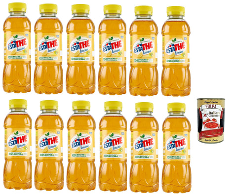 Ferrero ESTATHE Eistee Zitrone The' Limone Einweg PET-Flasche Tea The Erfrischungsgetränk lemon iced tea 24x400 ml italienisch Original Pastasauce + gratis