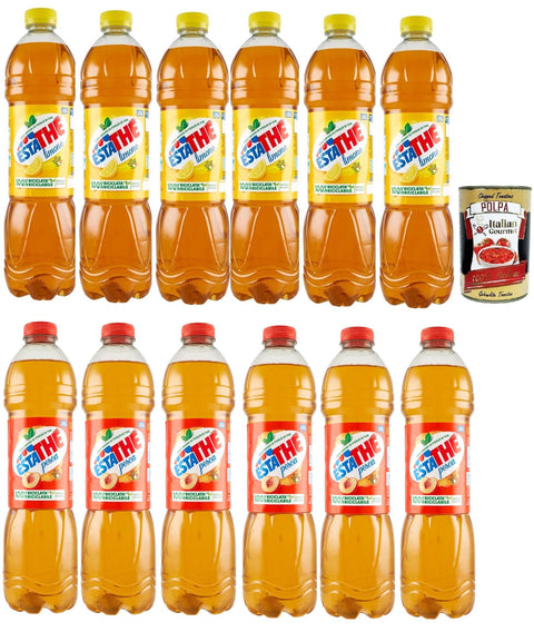 Estathe Testpaket, Eistee Pfirsich und Zitrone 12x1,5l Original italienisch Getränk