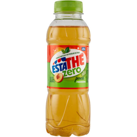 Ferrero Eistee Ferrero Estathe Pesca Zero Eistee Pfirsich - Tee - Aufguss Erfrischendes Getränk ohne Zucker 40 cl mit Stevia-Extrakt 24x Original italienisch 8000500267370